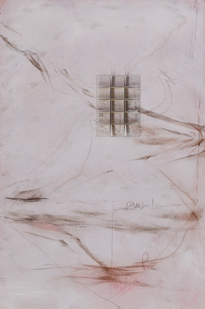Mixed media, cardborad and glass on canvas,  90 x 60 cm, Nov 2015